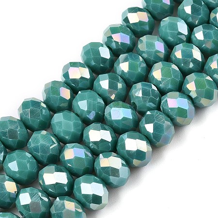 Electroplate Glass Beads Strands EGLA-A044-P8mm-B31-1
