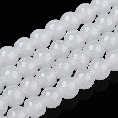 Imitation Jade Glass Beads Strands GLAA-T032-J6mm-01-1