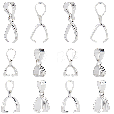 6Pcs 3 Style 925 Sterling Silver Pendants Bails STER-SC0001-29-1