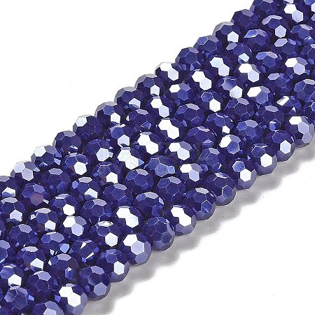 Electroplate Opaque Glass Beads Strands EGLA-A035-P6mm-A09-1