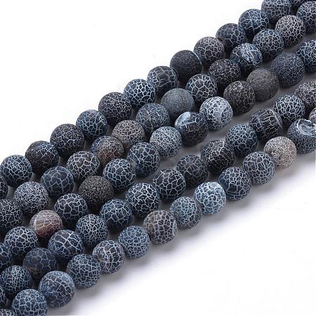 Natural & Dyed Crackle Agate Bead Strands G-T056-6mm-01-1