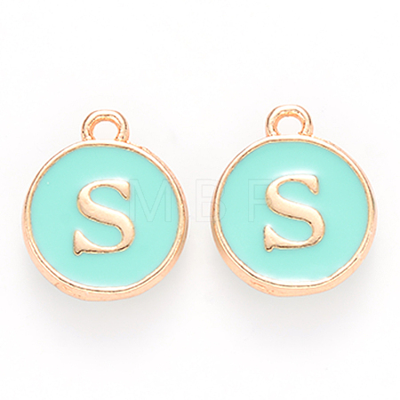 Golden Plated Alloy Enamel Charms X-ENAM-S118-05S-1
