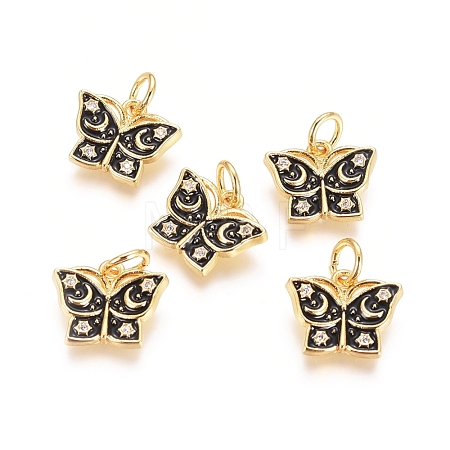 Brass Micro Pave Cubic Zirconia Charms ZIRC-G161-05G-01-1
