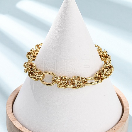 304 Stainless Steel Byzantine Chains Bracelets BJEW-F536-14G-1