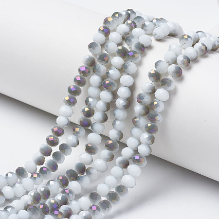 Electroplate Opaque Glass Beads Strands EGLA-A034-P8mm-F16-1