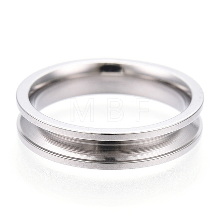 201 Stainless Steel Grooved Finger Ring Settings X-STAS-WH0039-11A-P-1