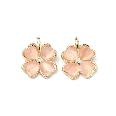 Brass Micro Pave Cubic Zirconia Pendants KK-G557-28KCG-03-1