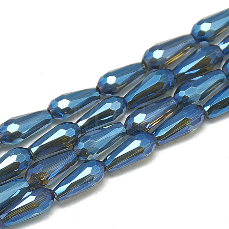 Electroplate Glass Beads Strands EGLA-Q099-C03-1