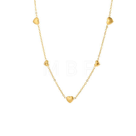 Heart 304 Stainless Steel Cable Chain Necklaces STAS-OY016-75G-1