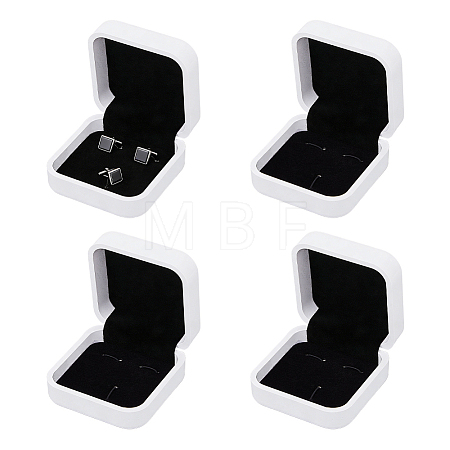 Plastic Cufflink Packing Boxes with Flip Hinged Lid CON-WH0100-51B-1