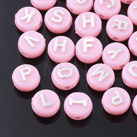 Plating Opaque Acrylic Beads X-MACR-T032-02F-1