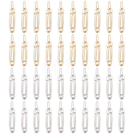 40Pcs 2 Colors Zinc Alloy Hair Pin PHAR-CP0001-09-1