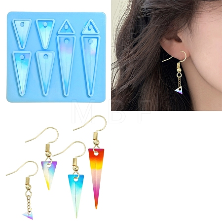 Triangle Shape Holographic Pendant DIY Silicone Mold DIY-K063-01-1