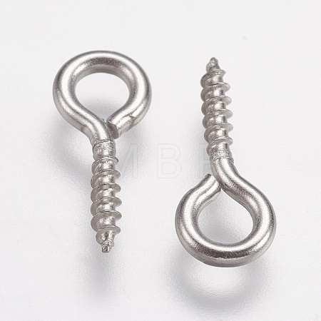 Tarnish Resistant 304 Stainless Steel Screw Eye Pin Peg Bails STAS-K171-52P-12x5mm-1