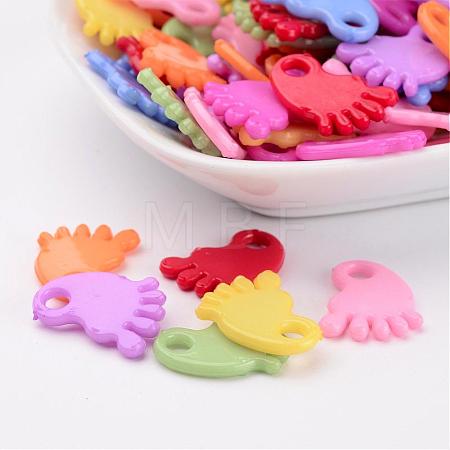 Baby Shower Ornaments Acrylic Baby Feet Pendants X-PAB215Y-1