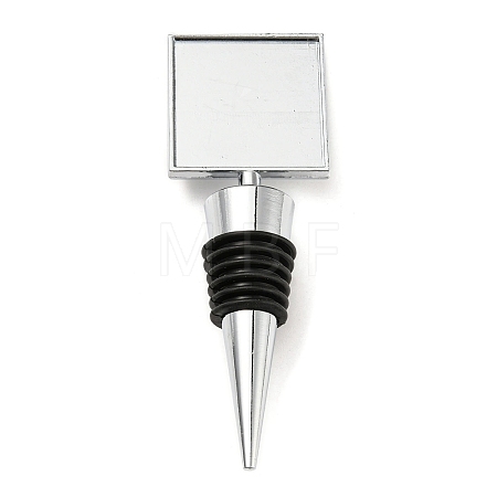 Alloy Wine Bottle Stopper Cabochon Settings AJEW-Z016-02D-P-1