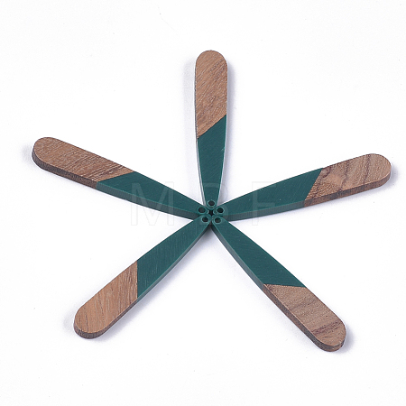 Resin & Walnut Wood Pendants X-RESI-S358-40I-1
