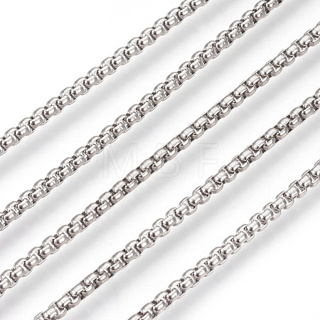 Non-Tarnish 3.28 Feet 304 Stainless Steel Box Chains X-CHS-L017-07C-1