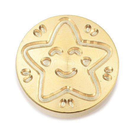 Golden Tone Wax Seal Brass Stamp Heads STAM-P002-01G-08-1