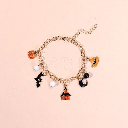 Halloween Alloy Enamel Charm Bracelets FS-WGDE872-02-1