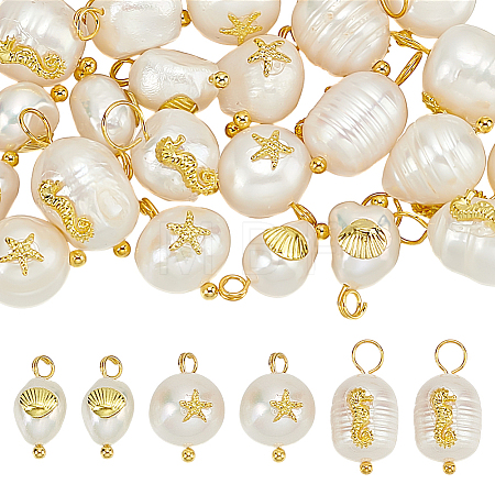 30Pcs 3 Styles Natural Pearl Pendants FIND-AR0005-32-1