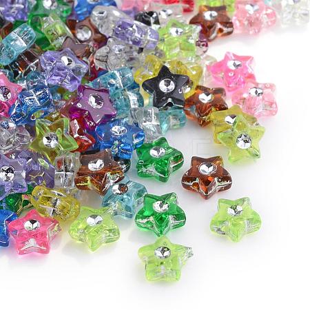 Plating Transparent Acrylic Beads PACR-Q107-M-1