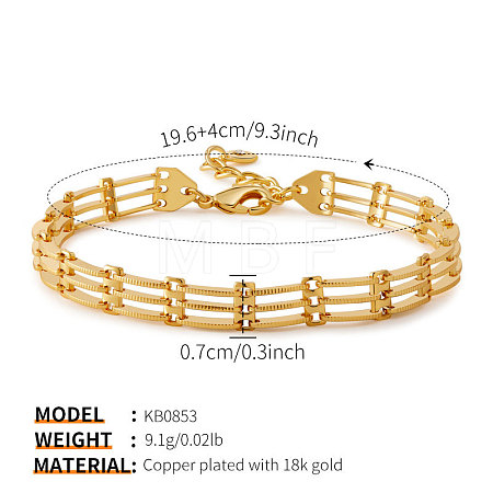 Brass Link Chain Bracelets for Women WGA76CD-05-1