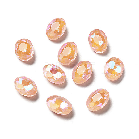 Mocha Fluorescent Style Glass Rhinestone Cabochons GGLA-M005-01A-362MK-1