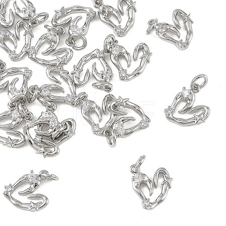 SHEGRACE Valentine's Day Brass Micro Pave Clear Cubic Zirconia Charms XGRQ4N444-704P-1