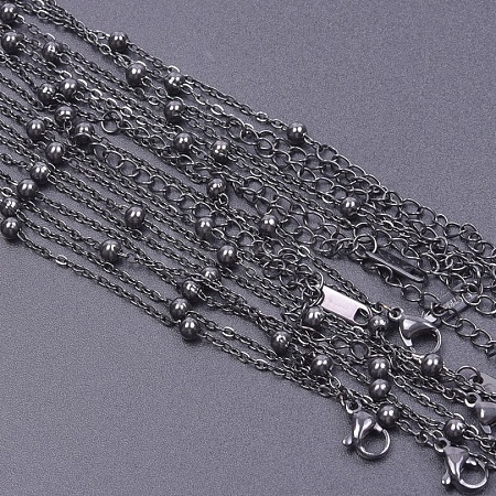 1.6mm Unisex 304 Stainless Steel Satellite Chains Necklaces WG3336-4-1
