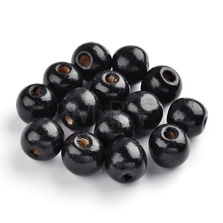 Dyed Natural Wood Beads X-TB095Y-10-1