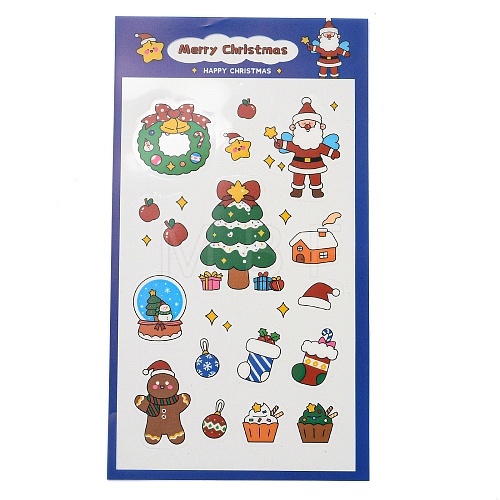 Christmas Theme PET Plastic Stickers AJEW-Q151-01A-1