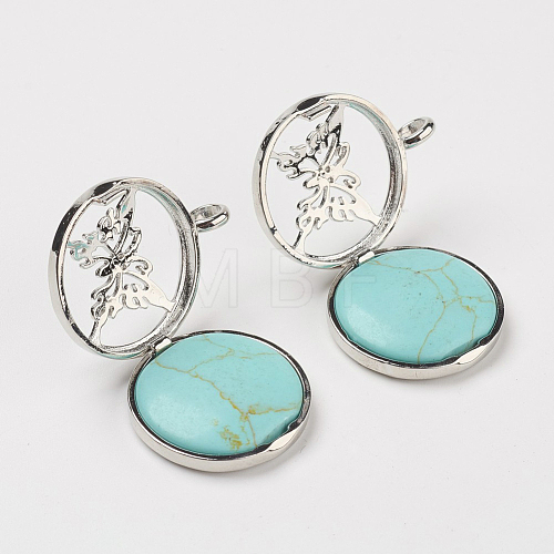 Synthetic Turquoise Pendants G-G910-G08-1