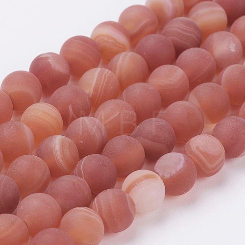 Natural Striped Agate/Banded Agate Bead Strands G-J376-12F-6mm-1