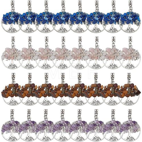 32Pcs 4 Style Alloy European Dangle Charms G-FH0001-48-1