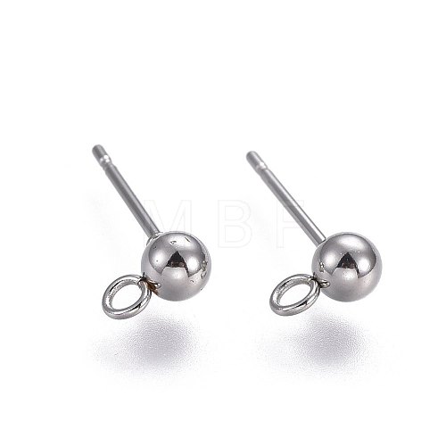 304 Stainless Steel Stud Earring Findings STAS-L221-10P-1