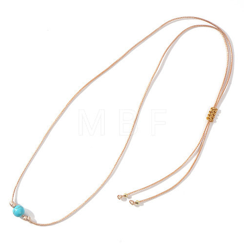 Stylish and Versatile Design Synthetic Turquoise Adjustable Beaded Necklaces for Women BE8921-1