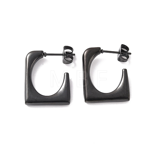 Ion Plating(IP) 304 Stainless Steel Rectangle Stud Earrings EJEW-P198-03EB-1