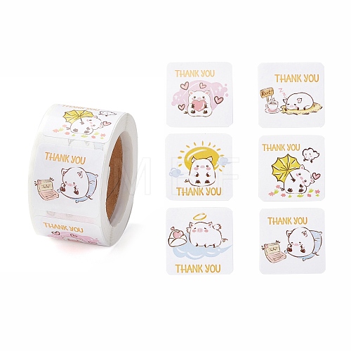 Adhesive Thank You Stickers Roll DIY-M035-03F-1