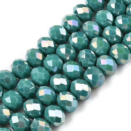 Electroplate Glass Beads Strands EGLA-A044-P8mm-B31-1