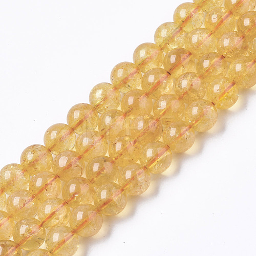 Natural Citrine Beads Strands G-R465-25B-1