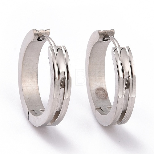 Tarnish Resistant 201 Stainless Steel Hinged Hoop Earrings with 304 Stainless Steel Pins for Women EJEW-G298-02P-1