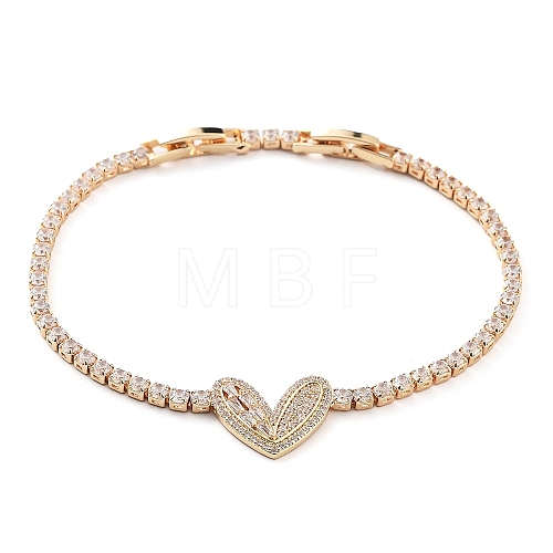 Golden Brass Link Bracelet BJEW-C055-05H-G-1