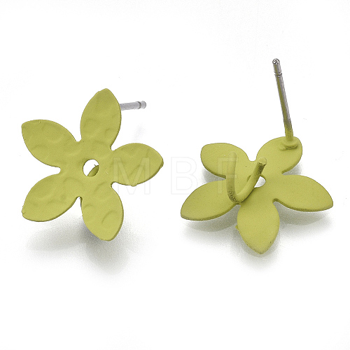 Spray Painted Iron Stud Earring Findings X-IFIN-S703-05A-1