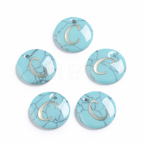 Synthetic Turquoise Charms G-L561-001C-1