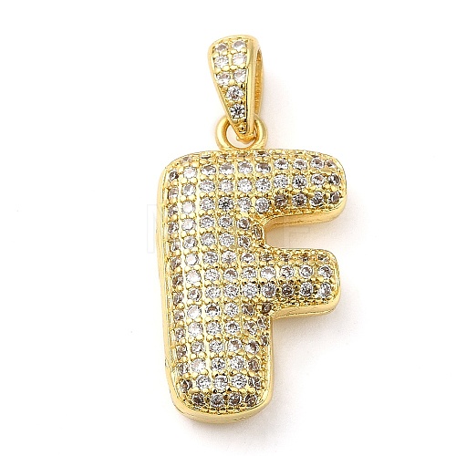 Brass Micro Pave Cubic Zirconia Pendants KK-E061-03G-06-1