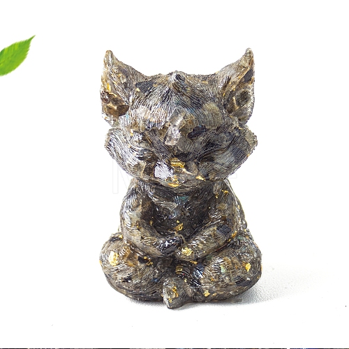 Resin Carved Meditation Fox Statue Home Decoration PW-WG3BA60-06-1