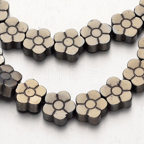 Electroplate Non-magnetic Synthetic Hematite Beads Strands G-F300-07-06-1