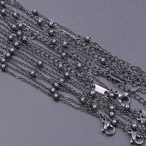 1.6mm Unisex 304 Stainless Steel Satellite Chains Necklaces WG3336-4-1