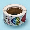 Heart Shaped Stickers Roll Valentine's Day Sticker Adhesive Label X-DIY-E023-06-3